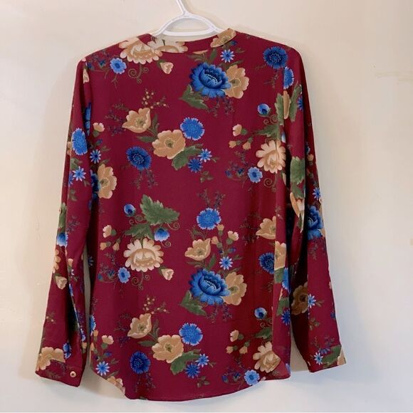 DNA Couture To Long Sleeves Lightweight Floral Blouse Sz Medium Gorgeous - Picture 4 of 7